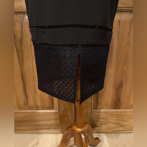 Missguided - Black Pencil Skirt - Peekaboo Crochet & Sheer Mesh Detail, size 12 - Picture 7 of 14